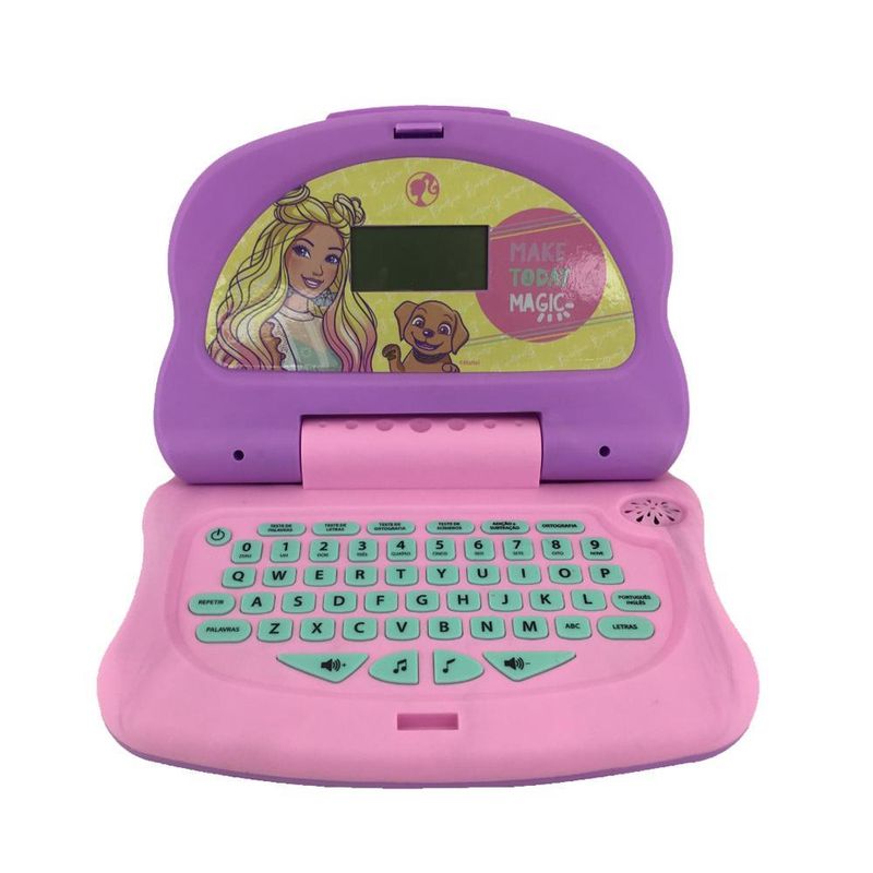 Laptop infantil educativo candide barbie charm tech bilíngue