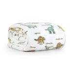 Manta cobertor lutti solteiro infantil  220g/m² 2,20x1,50m fofinha não desbota dinossauro verde
