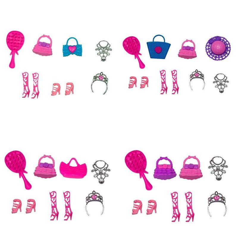 Doll dress - kit com 9 vestidos e acessórios sortidos