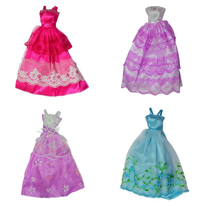 Doll dress - kit com 9 vestidos e acessórios sortidos