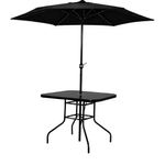 Conjunto com Mesa 4 Cadeiras e Guarda Sol 180CM Riviera para Jardim CASA LYS