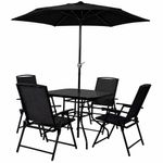 Conjunto com Mesa 4 Cadeiras e Guarda Sol 180CM Riviera para Jardim CASA LYS