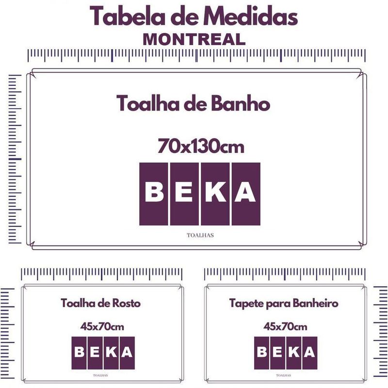 Jogo de Toalhas Montreal 6 Peças 100% Algodão 330g-m2 Crochê Beka