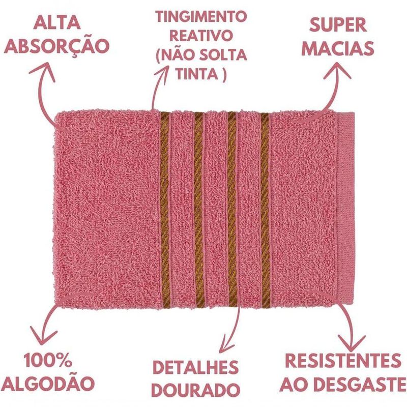 Jogo de Toalhas Montreal 6 Peças 100% Algodão 330g-m2 Crochê Beka