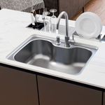 Cuba Tramontina Morgana 60 FX Aço Inox com Monocomando e Dosador de Sabão