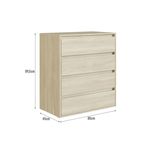 Cômoda 4 Gavetas Essencial Carvalho Araguaia 80x45x90 cm Completa Móveis