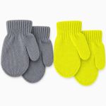 Kit 2 Pares Luva para Bebê 13x10cm Tecido Flexível Cinza Amarelo Bene Casa