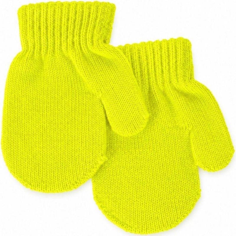 Kit 2 Pares Luva para Bebê 13x10cm Tecido Flexível Cinza Amarelo Bene Casa