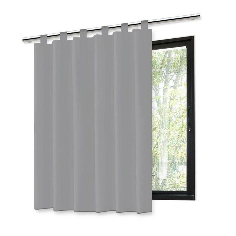 Cortina Blackout Cortina Blackout Cinza 140x140CM PVC para Varão Vida Pratika
