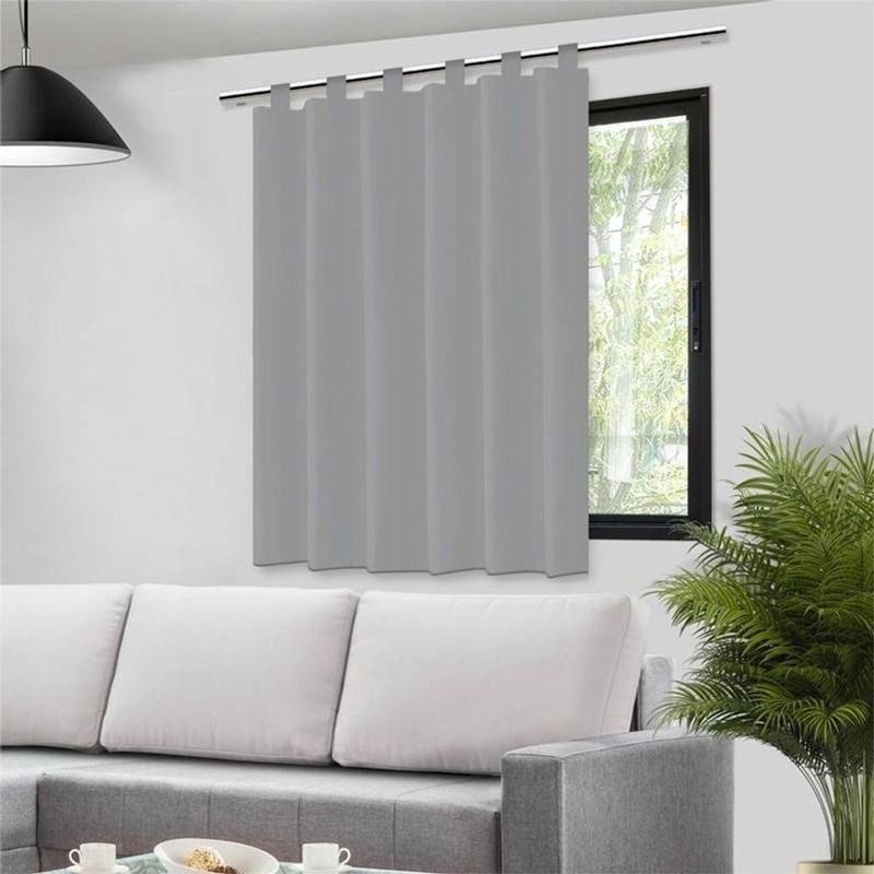 Cortina Blackout Cortina Blackout Cinza 140x140CM PVC para Varão Vida Pratika