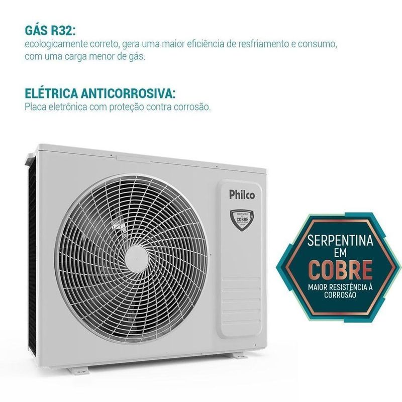 Ar Condicionado Split Hi Wall Philco 24000 BTUS Frio 220V PAC24FI Branco