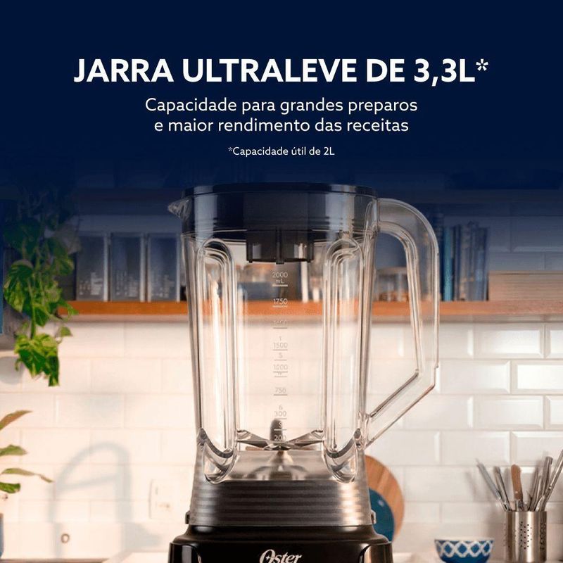 Liquidificador Oster OLIQ450-127 1100W 3,3L Preto 5 Velocidades 110V