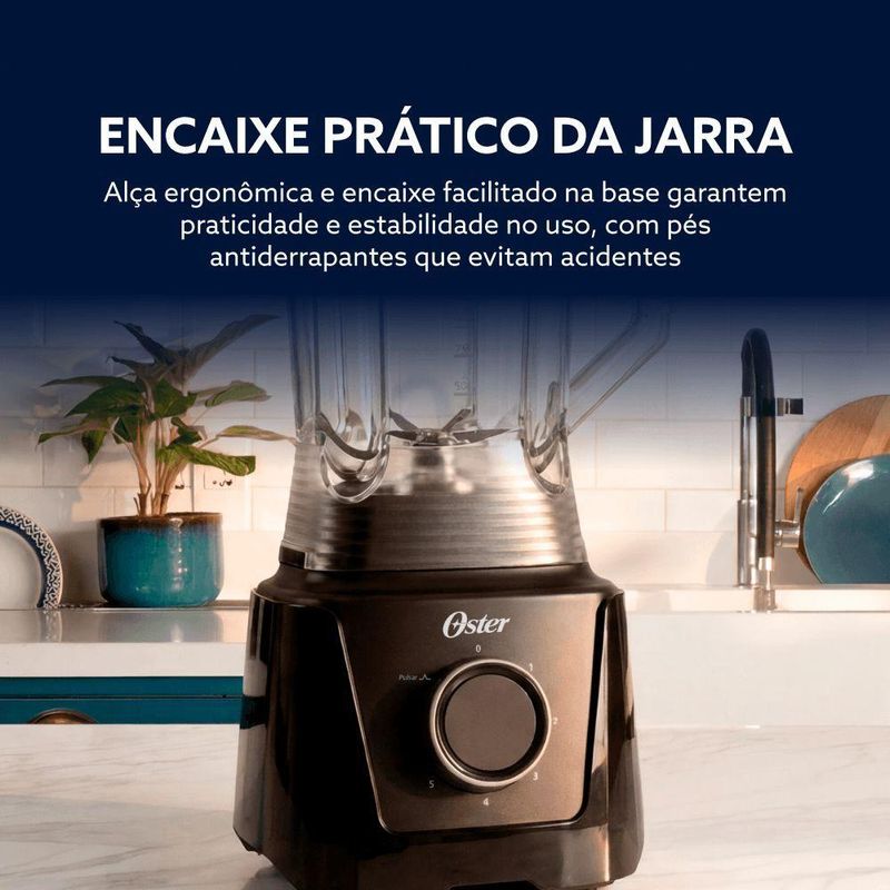 Liquidificador Oster OLIQ450-127 1100W 3,3L Preto 5 Velocidades 110V