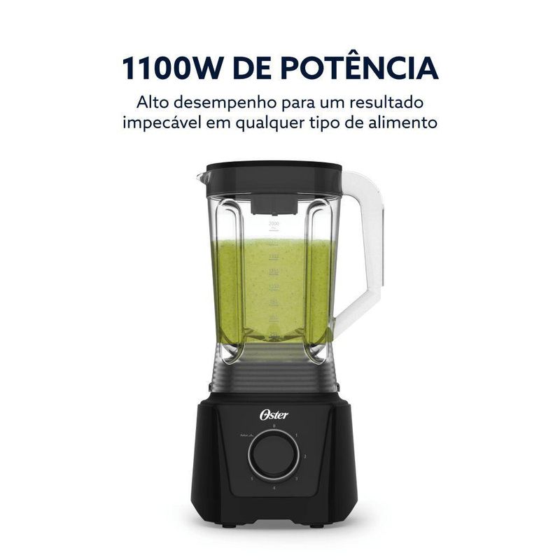 Liquidificador Oster OLIQ450-127 1100W 3,3L Preto 5 Velocidades 110V