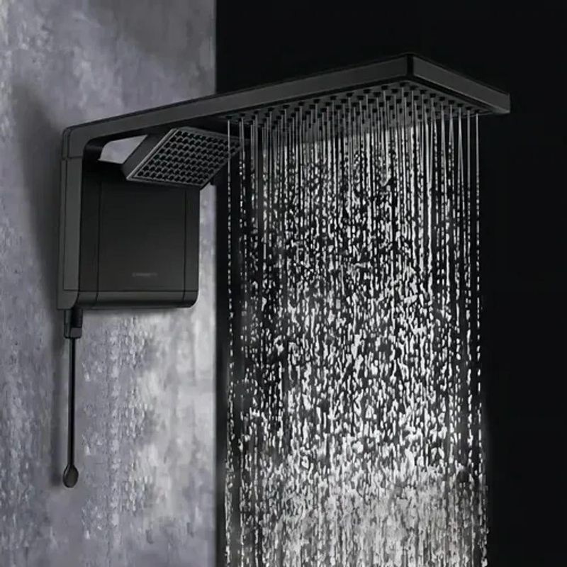 Chuveiro Elétrico com Ducha Acqua Duo Matte Black Eletrônico 7800W Preto Lorenzetti 220V