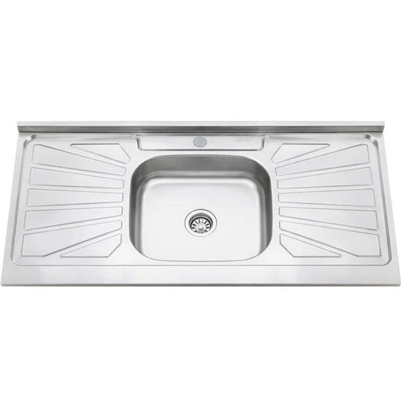 Pia Monobloco Inox 120CM de Embutir Aço Inox Concreto Aerado Acetinado Ghel Plus
