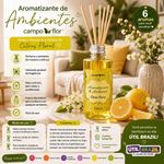 Aromatizante de Ambientes com Varetas Campo Flor Perfuma Continuamente Citrus Floral 250ML
