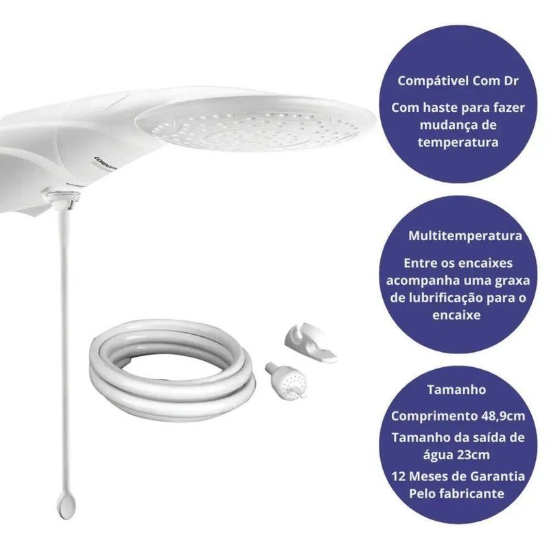 Ducha Elétrica Advance Eletr 7500W Controle Eletrônico Branco Lorenzetti