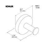 Cabide para Banheiro Elate 27290BR-BL Preto Fosco Black Matte Kohler Brasil