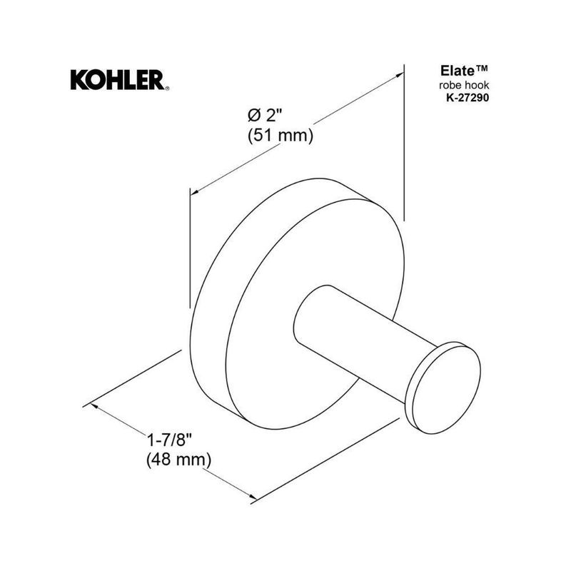 Cabide para Banheiro Elate 27290BR-BL Preto Fosco Black Matte Kohler Brasil
