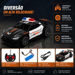 Carrinho de Controle Remoto Policia Esportivo Veloz Escala 1:22 Recarregavelusb Yeet