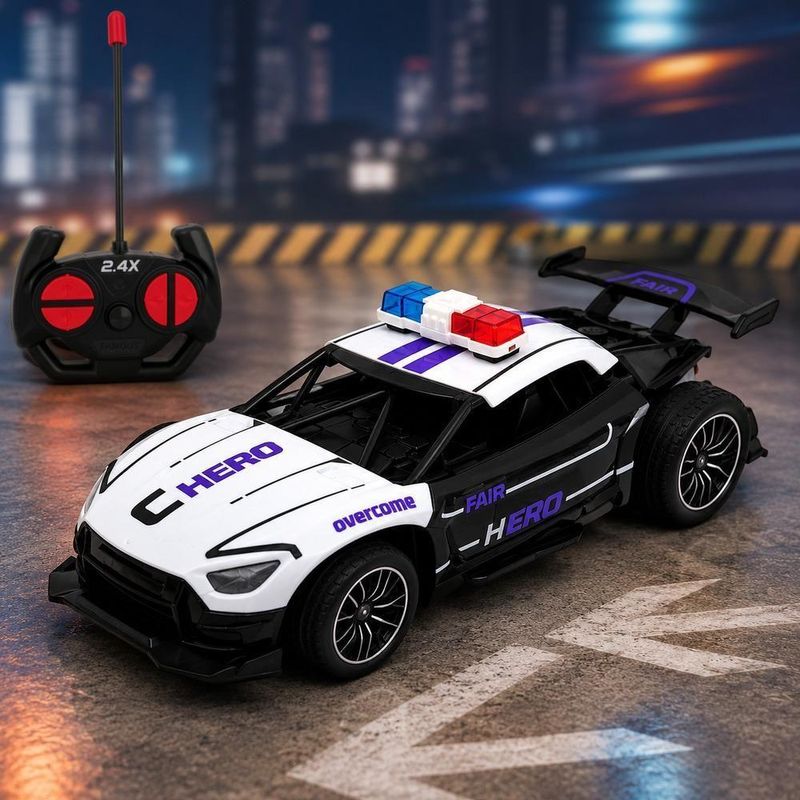 Carrinho de Controle Remoto Policia Esportivo Veloz Escala 1:22 Recarregavelusb Yeet