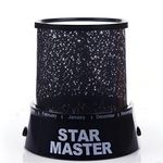 Abajur Projetor Teto Parede Infantil Estrelas Coloridas Preto Led Usb Yeet