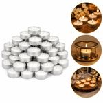 Vela Rechaud Decorativa Kit 50 Velas Brancas Base Aluminio Iluminacao Suave Romantica Casamento Mesa