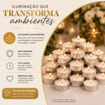 Vela Rechaud Decorativa Kit 50 Velas Brancas Base Aluminio Iluminacao Suave Romantica Casamento Mesa