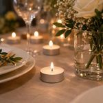 Vela Rechaud Decorativa Kit 50 Velas Brancas Base Aluminio Iluminacao Suave Romantica Casamento Mesa