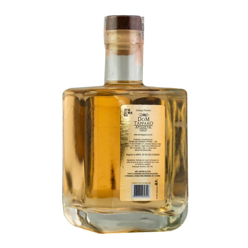 Cachaça dom tápparo jequitibá 6 anos premium texas 700ml
