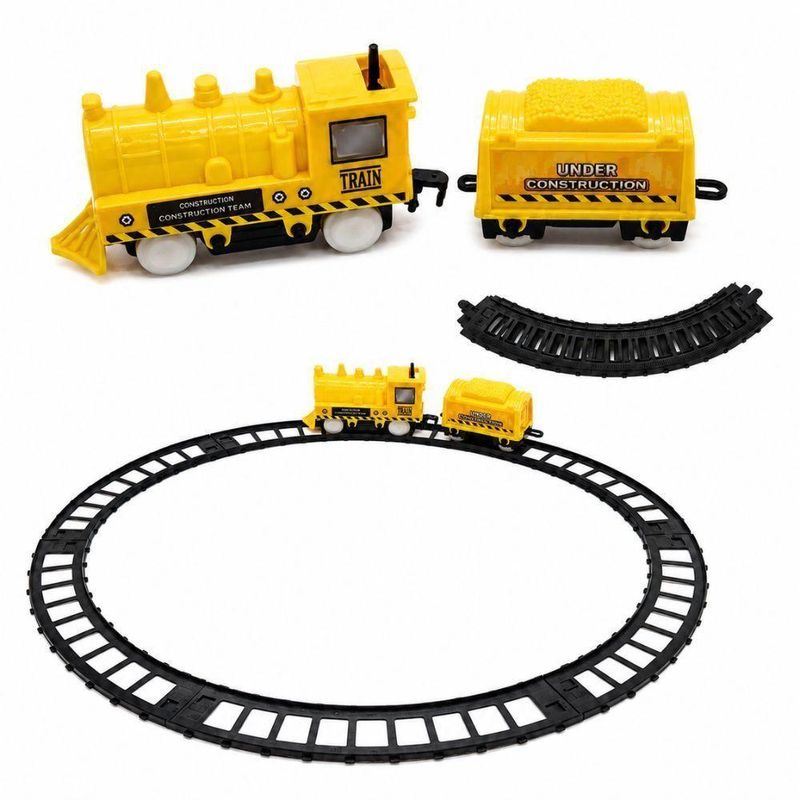 Trenzinho Infantil Classico Ferrorama Construção com Trilhos Motor a Pilha Locomotiva Yeet