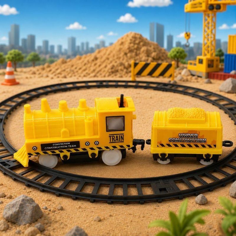 Trenzinho Infantil Classico Ferrorama Construção com Trilhos Motor a Pilha Locomotiva Yeet