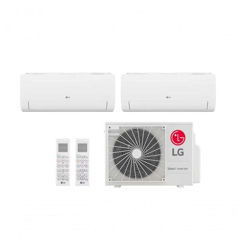 Ar Condicionado Multi Split Inverter LG 2x Evap Hiwall 12000 BTUS Quente e Frio 220V AMNW12GSJA1