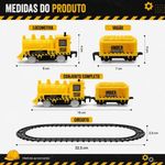 Trenzinho Infantil Classico Ferrorama Construção com Trilhos Motor a Pilha Locomotiva Yeet