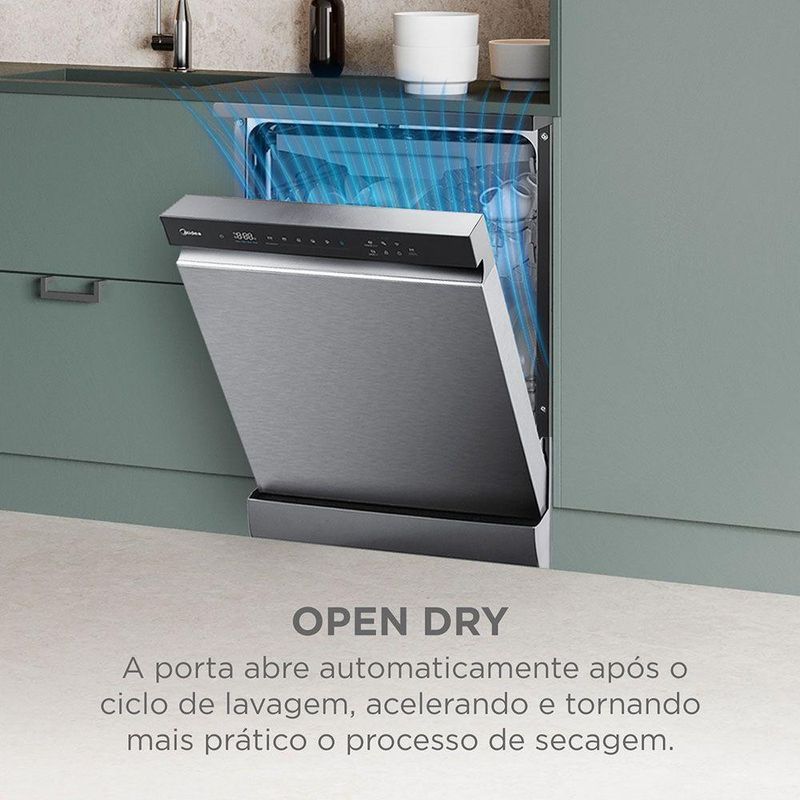 LAVA-LOUCA MIDEA SMART HOME INOX 127V 16 SERVICOS (MDWEF1633GSS1)
