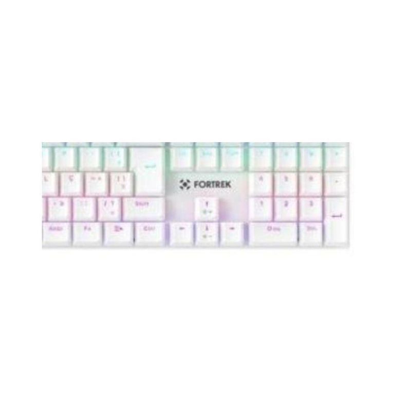 Teclado Gamer Mecânico Fortrek Gravity 100 Fullsized Switches Outemu Red Iluminação Rainbow Branco
