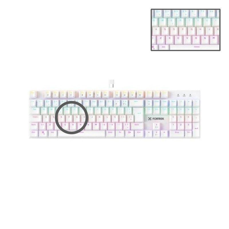 Teclado Gamer Mecânico Fortrek Gravity 100 Fullsized Switches Outemu Red Iluminação Rainbow Branco