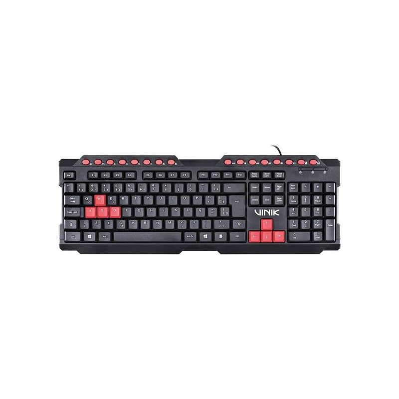 Teclado Gamer Vinik Vx Dragon GT100 ABNT2 16 Teclas Multimidia Preto Vermelho