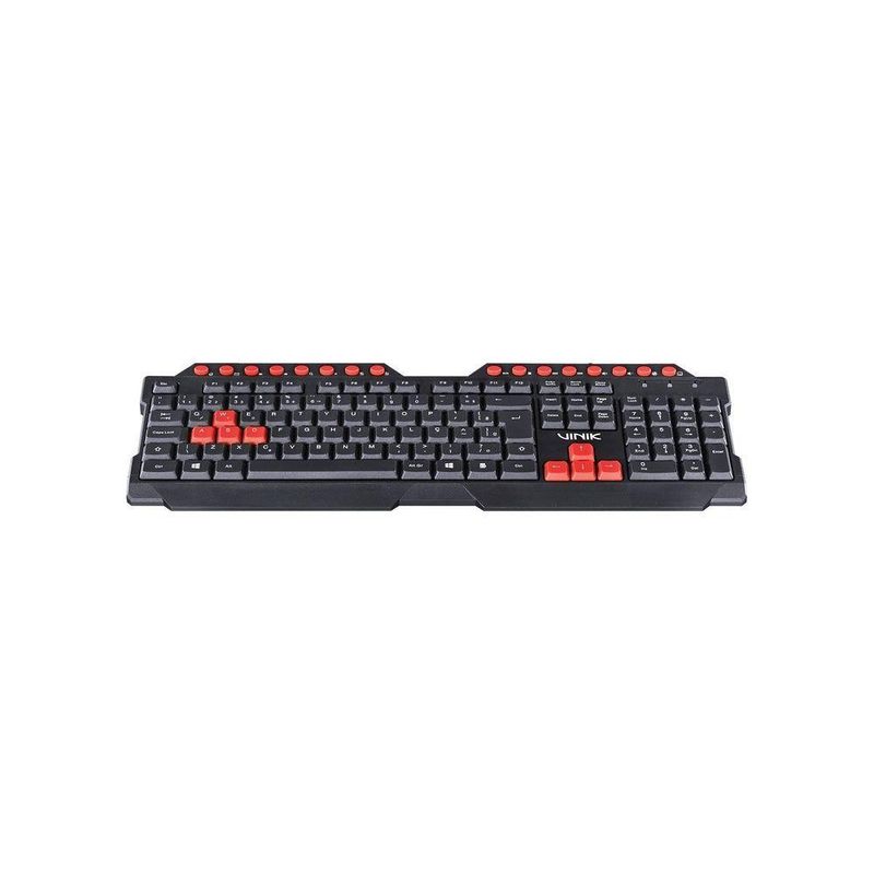 Teclado Gamer Vinik Vx Dragon GT100 ABNT2 16 Teclas Multimidia Preto Vermelho