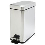 Lixeira retangular 5 litros aço inox slin kala pedal antiderrapante
