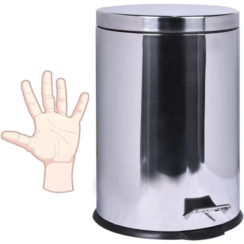 Lixeira redonda 20 litros aço inox com pedal kala