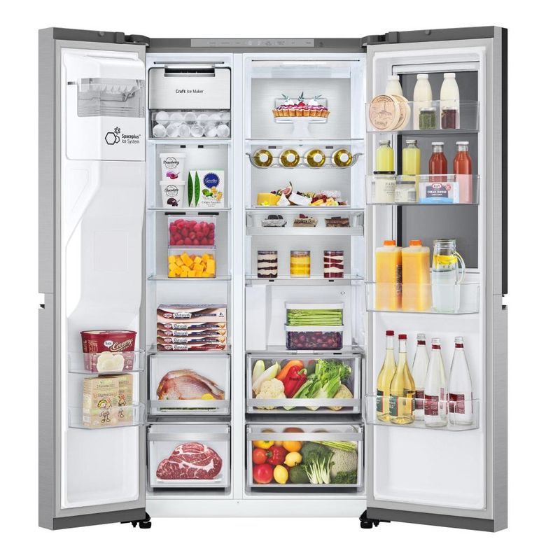 Geladeira lg side by side instaview gc-x267gl5 628l inox look inverter bivolt