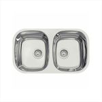 Cuba dupla retangular vertical aço inox alto brilho 77x45 tramontina