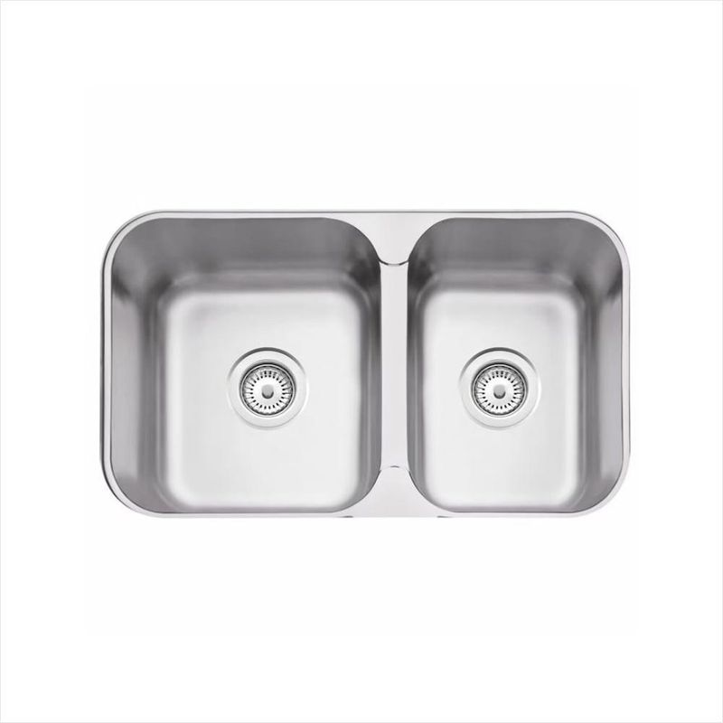 Cuba dupla embutir ou sobrepor aço inox acetinado 69x40 cm tramontina