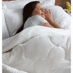 Edredom hotel saphira casal toque 300 fios branco poliéster