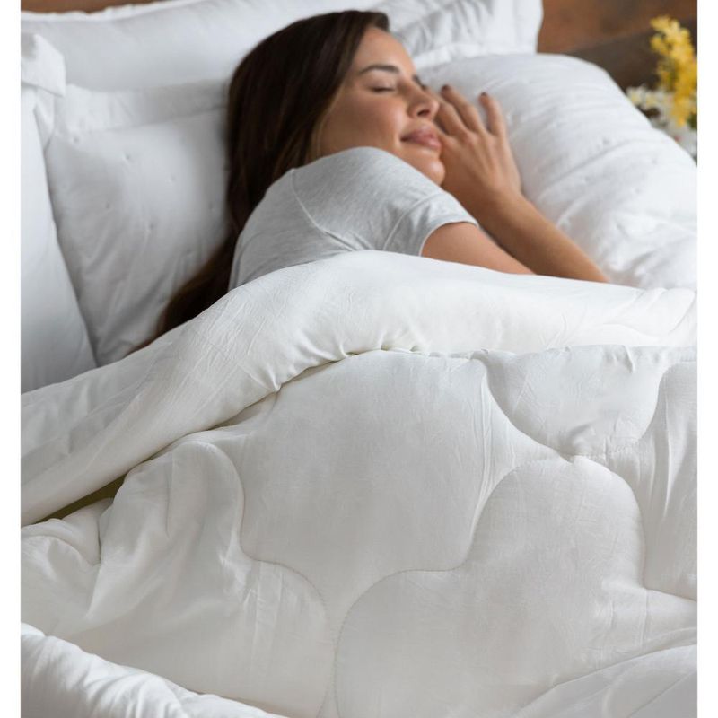 Edredom hotel saphira casal toque 300 fios branco poliéster