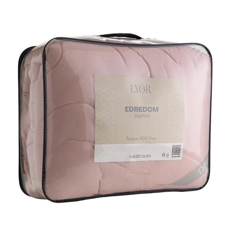 Edredom hotel saphira casal toque 300 fios rosa poliéster