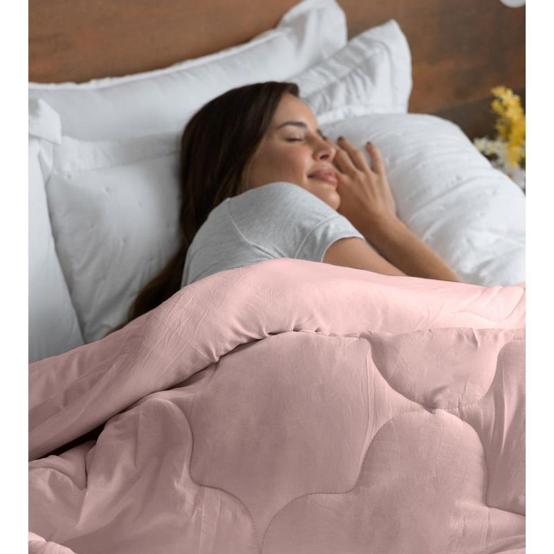 Edredom hotel saphira casal toque 300 fios rosa poliéster