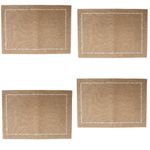 Jogo americano  4 peças argivai 35 x 50 cm glamour castanho
